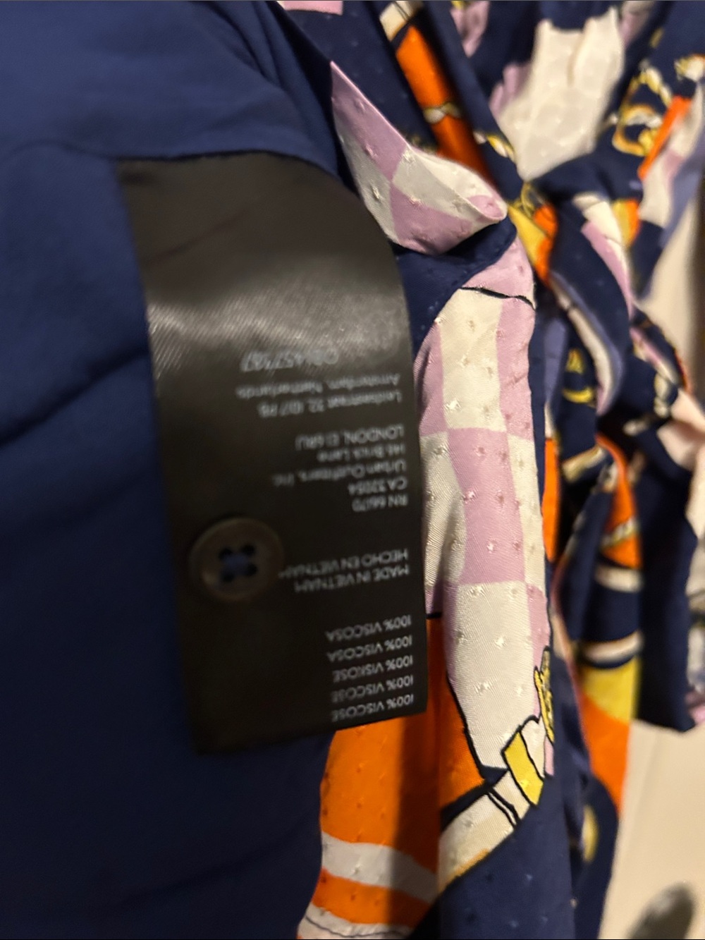 Anthropologie Maeve Navy Shirt Dress with Orange, Purple & Cream Nautical Print - Picture 11 of 16